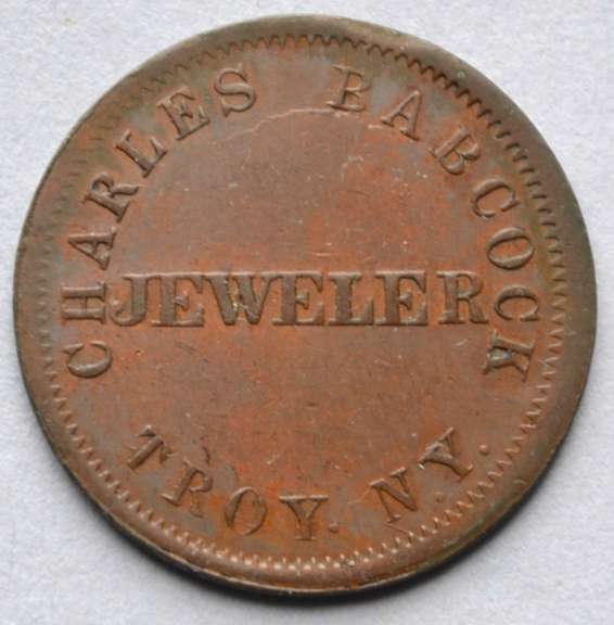 1863 Charles Babcock Troy New York Jeweler Civil War Store Card
