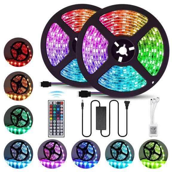 2PCS 5M 5050 LED Strip Light RGB Waterproof