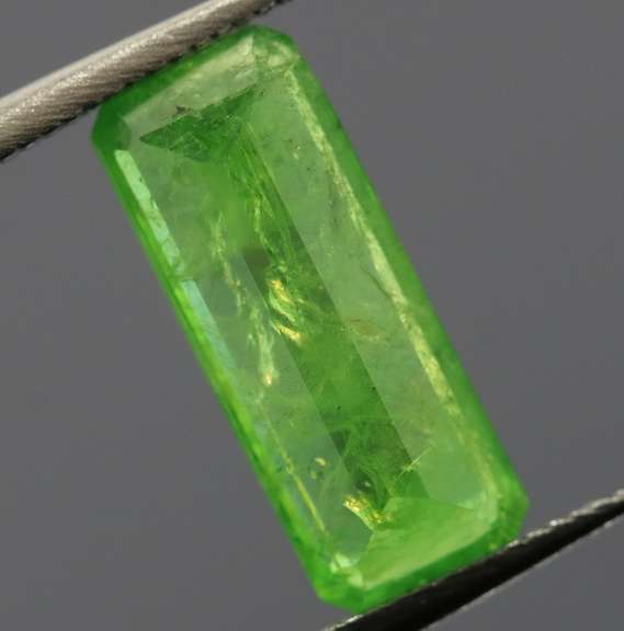 Bright open color 2.03ct emerald cut Tsavorite Garnet