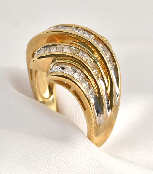 Fashionable Channel Set Diamond Ring