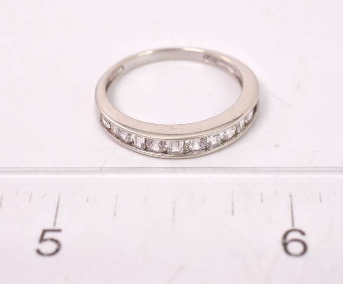 CZ Set Ring in 14K White Gold