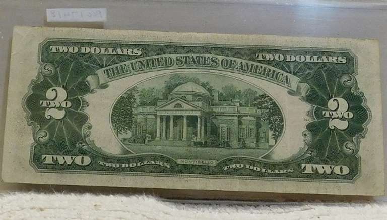 1928-G $2 US Note, lite circ, first yr sm size