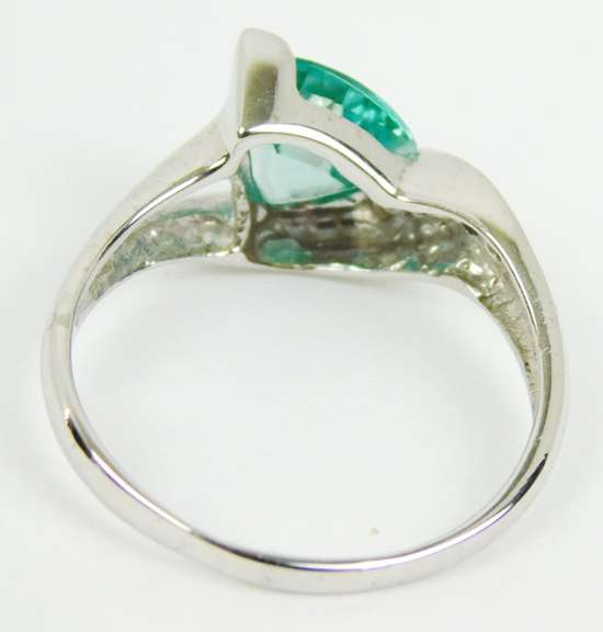 Stellar 14K Teal Aquamarine & Diamonds Ring, 9