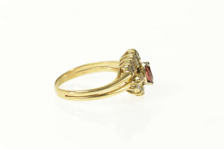 14K Yellow Gold Ctw Ruby Diamond Bridal Set Engagement Ring