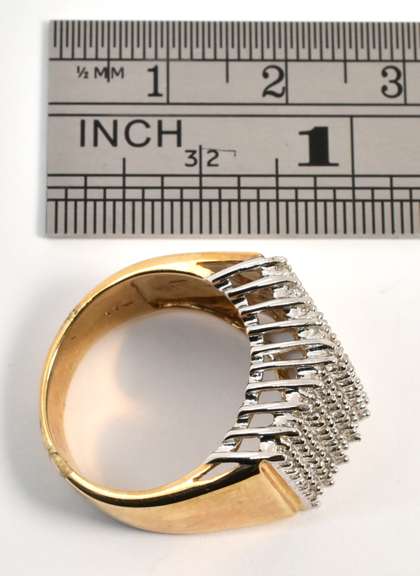 Wide Diamond Pyramid Ring