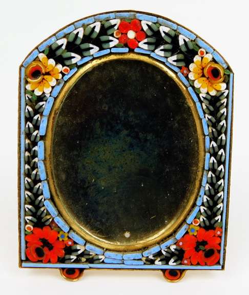 Vintage Italian Micro Mosaic Frame & Pin