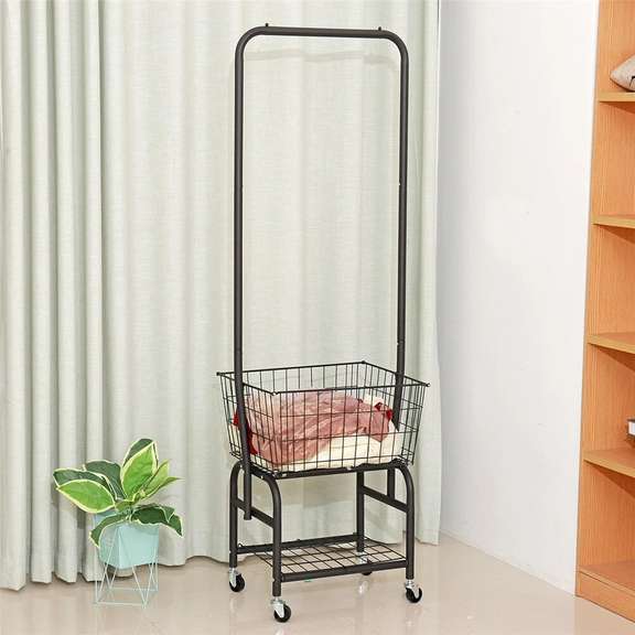 Rolling Laundry Butler Utility Cart Storage Basket