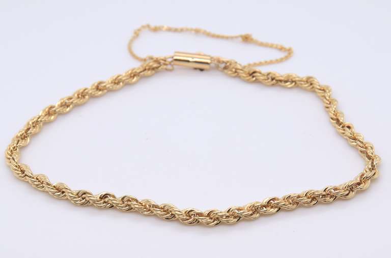 Popular Yellow Gold Rope Bracelet