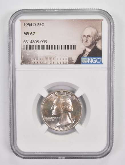 MS67 1954-D Washington Quarter - Graded NGC