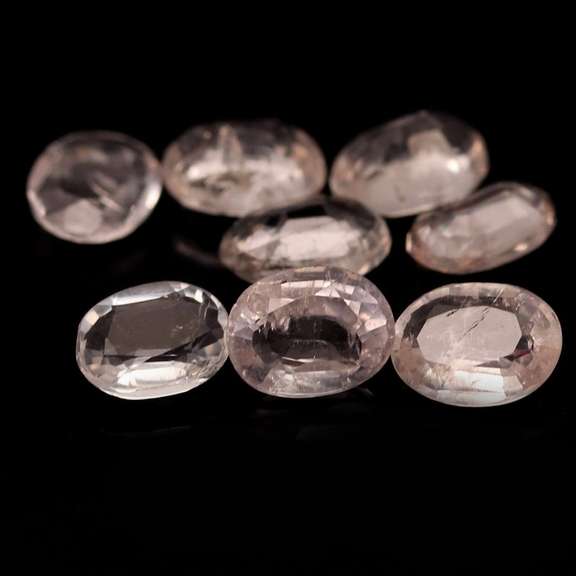 Whisper pink! 6.49ct untreated Morganite set