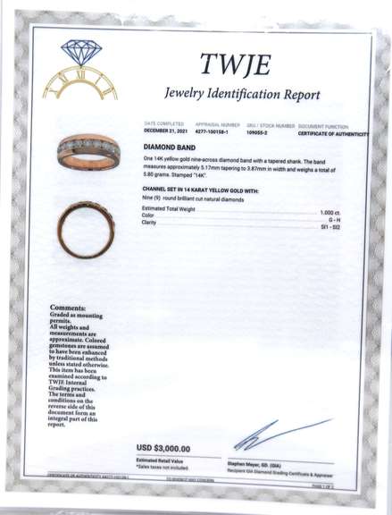 Incredible Yellow Gold Channel Set Diamond Band