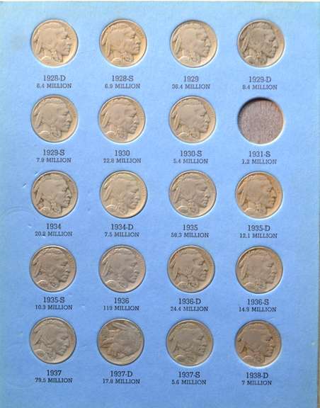 Partial Full Date Buffalo Nickel Set 1913-38