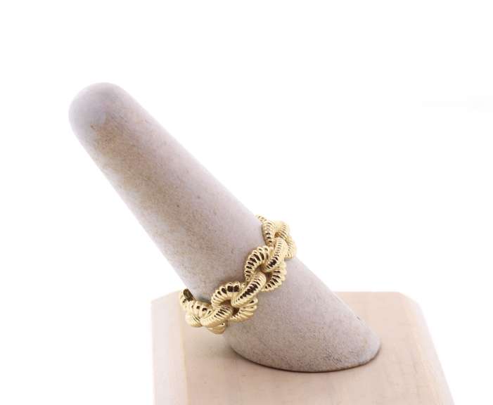 Beautiful Handmade Italian 14k Gold Rope Chain Ring