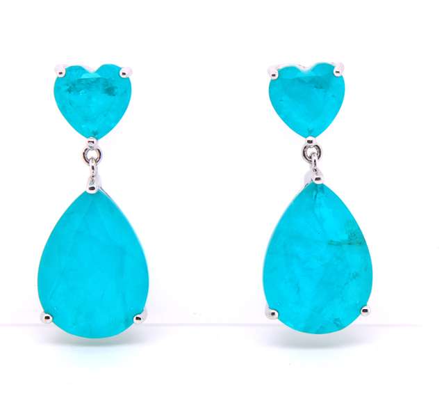 Sterling Silver Green Cubic Zirconia Dangle Earrings