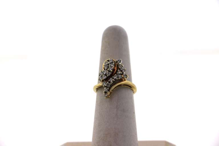 Puzzling Diamond Patterned Ring with 14k Gold