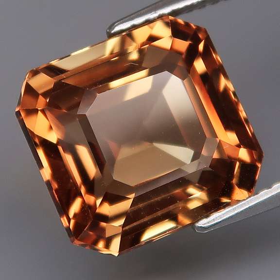 Lavish 12ct emerald cut Imperial Topaz