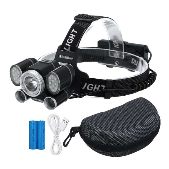 LED Headlamp Flashlight Zoom Ultra Bright 5 Modes