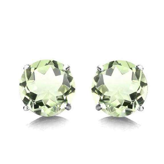 4/5 CT GREEN AMETHYST 925 STERLING SILVER EARRINGS STUD