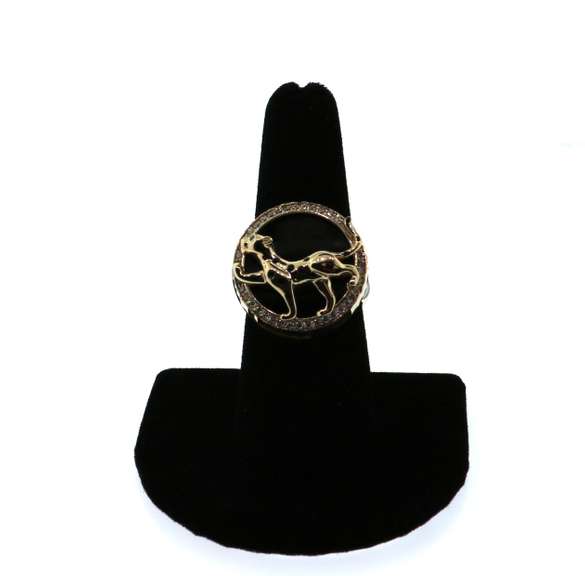 Gorgeous Handmade Italian 14k Gold Panther Ring