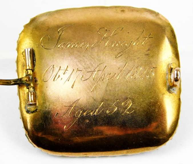 1815 Regency 9CT Gold Mourning Brooch, Inscribed