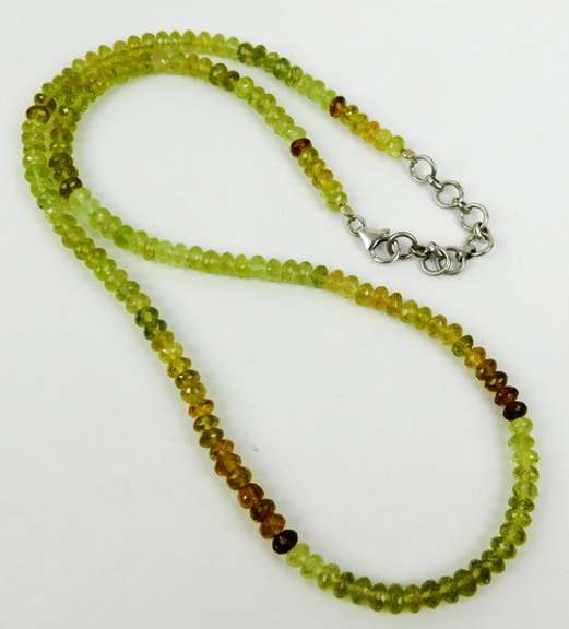 Glistening Peridot & Citrine Faceted Rondelle Necklace
