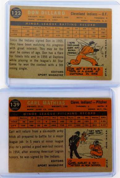 2 Rookie Star 1960 Baseball Cards