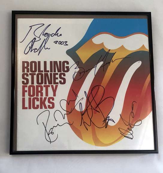 Rolling Stones Autographed Signed 2003 40 Licks Framed Booklet ACOA