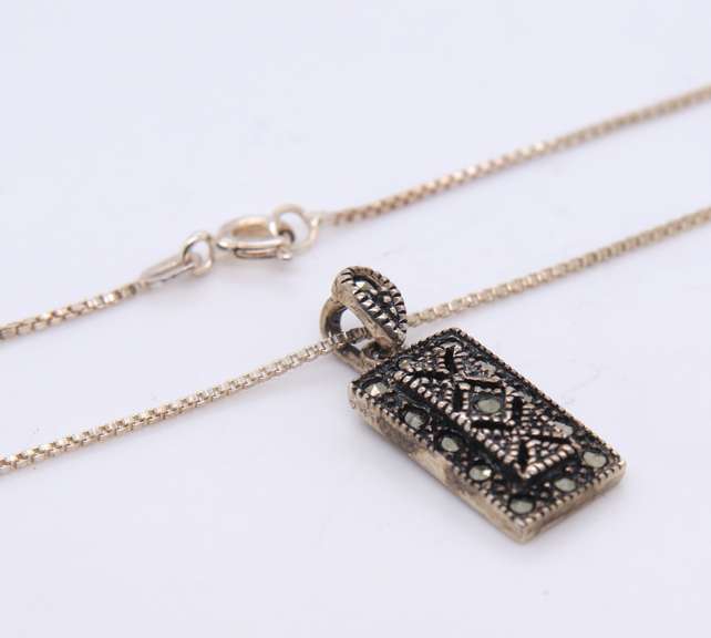 Vintage Set of Marcasite Necklace, Bracelet & Earrings