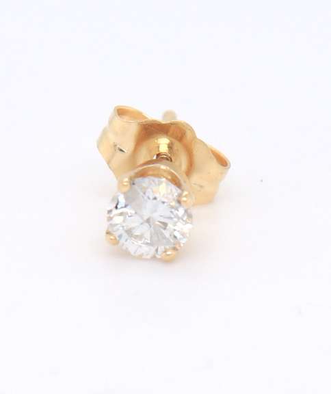 Eelgant Yellow Gold approximate 0.20ct Single Diamond Stud
