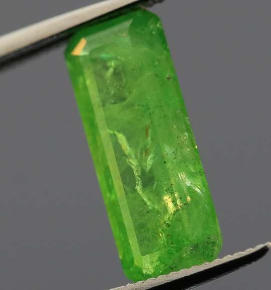 Bright open color 2.03ct emerald cut Tsavorite Garnet