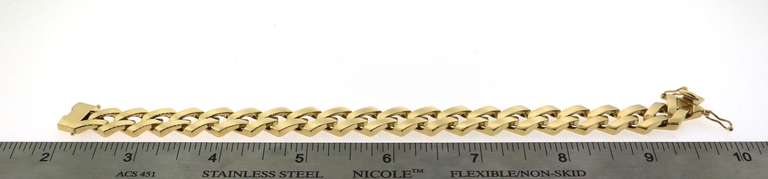 Shiny 14k Gold Curb Chain Italian Handmade Bracelet