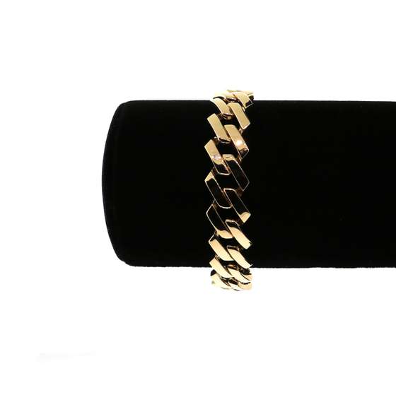 Reflective Handmade 14k Gold Italian Curb Chain Bracelet