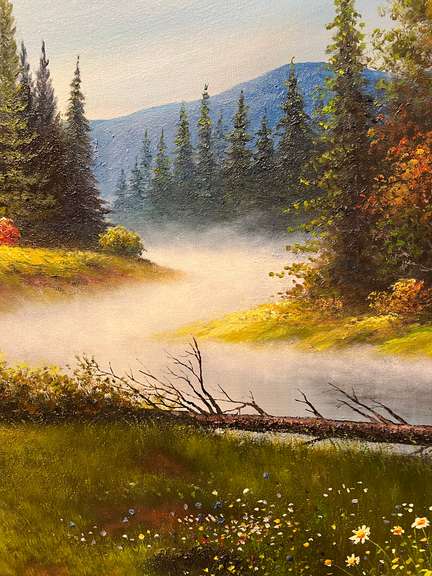Impasto Lake Landscape