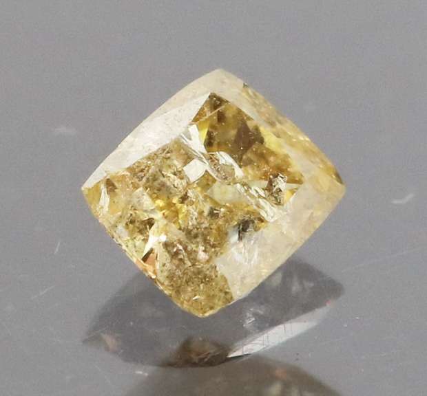 Sparkling .35ct cushion cut yellow Diamond