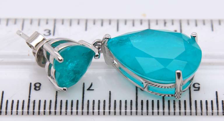 Sterling Silver Green Cubic Zirconia Dangle Earrings