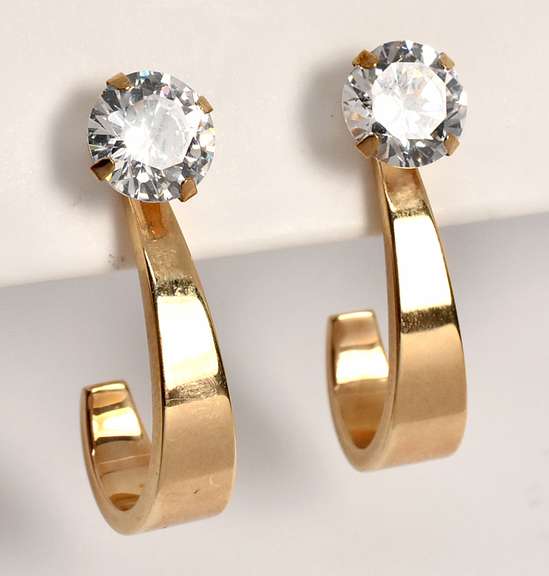 Nice CZ Studs with Gold Enhancers