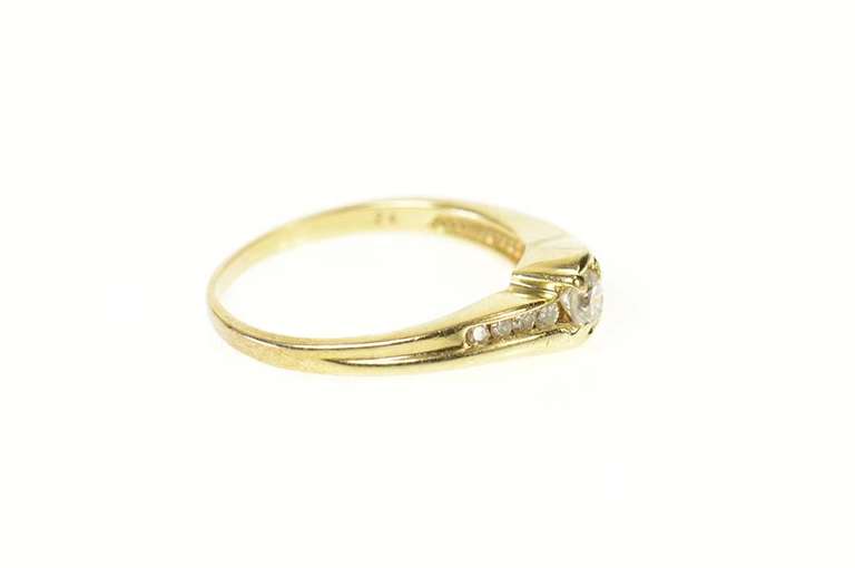 14K Yellow Gold 0.20 Ctw Classic Diamond Bypass Engagement Ring