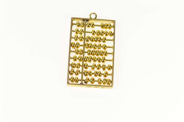 14K Yellow Gold Articulated Abacus Ancient Calculator Charm/Pendant