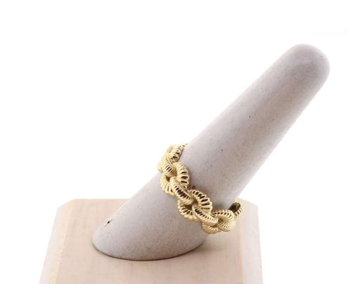 Beautiful Handmade Italian 14k Gold Rope Chain Ring