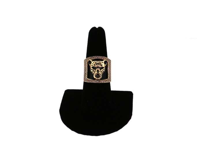 Masculine Handmade Italian 14k Gold Panther Signet Ring
