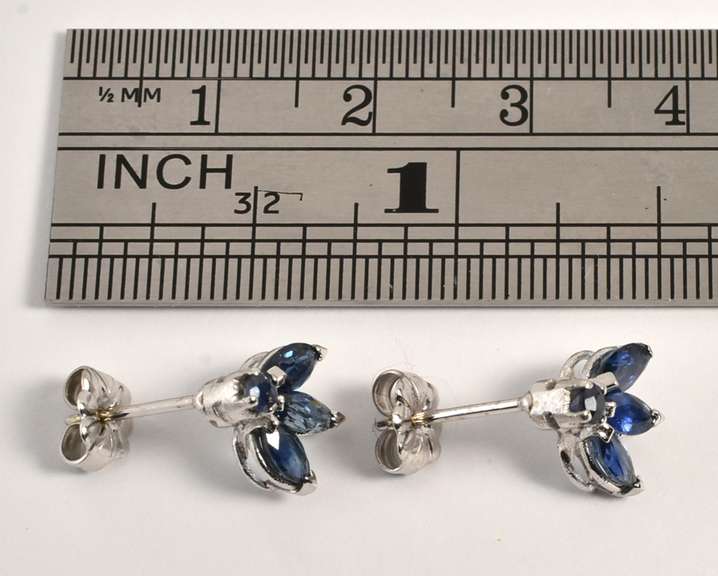 Sapphire Cluster Earrings