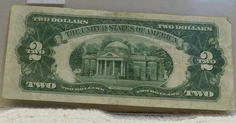 1928-G $2 US Note, lite circ, first yr sm size