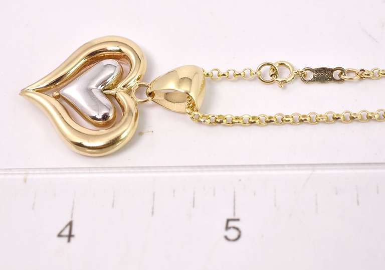 Romantic Heart Pendant Necklace in 14K Yellow Gold