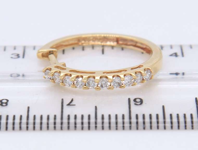 Dazzling Yellow Gold Diamond Hoop Earrings