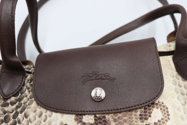 Longchamp Le Pilage Python Print Shoulder Bag