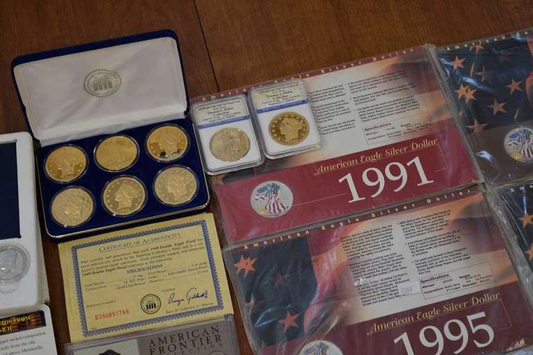 Lot Of Various Coins/Displays/Token/Medal Lot. Contains No Gold.