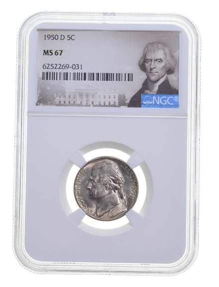 MS67 1950-D Jefferson Nickel - Graded NGC