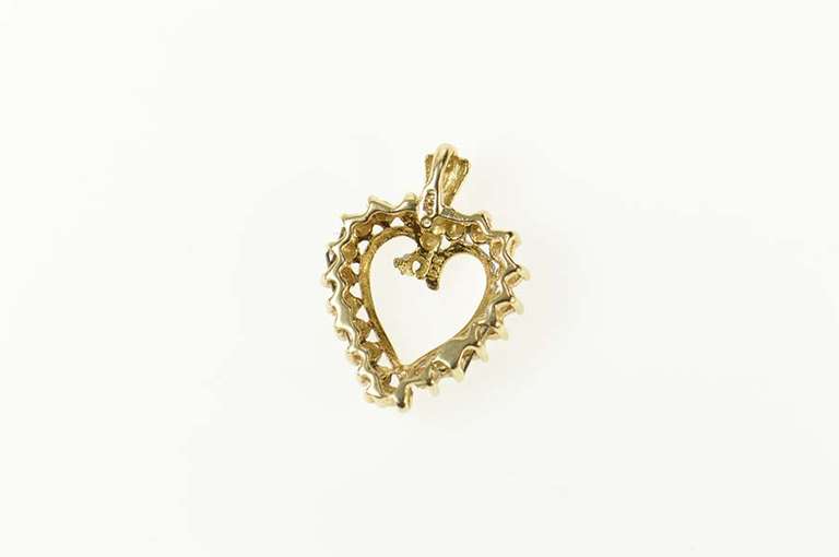 10K Yellow Gold Classic Two Tone Heart Love Symbol Pendant