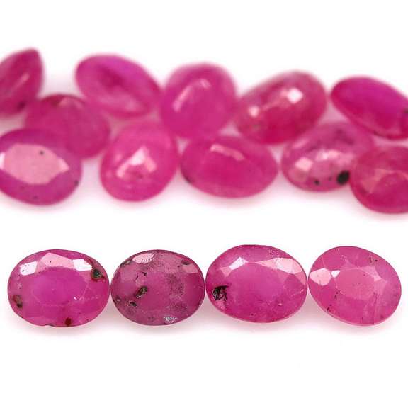 Vivid 6.67ct reddish pink Ruby set from Madagascar