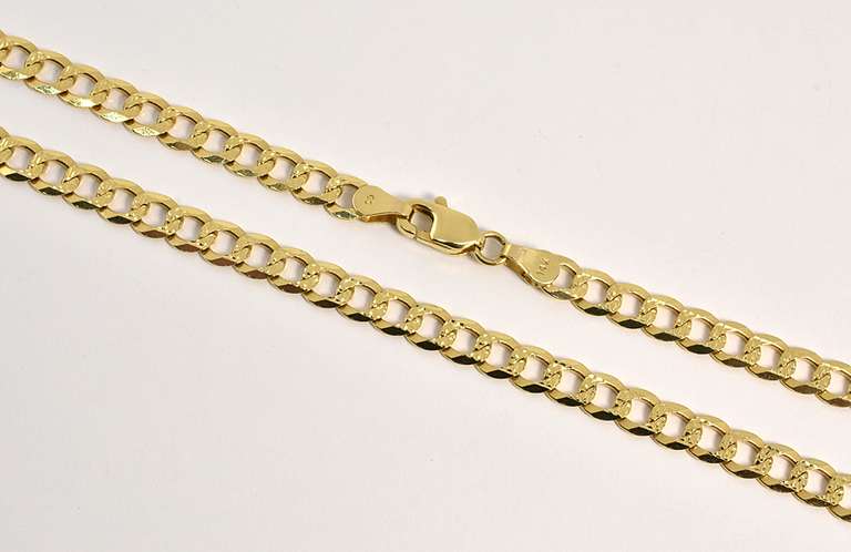Sparkling 14k Beveled Curb Link Necklace